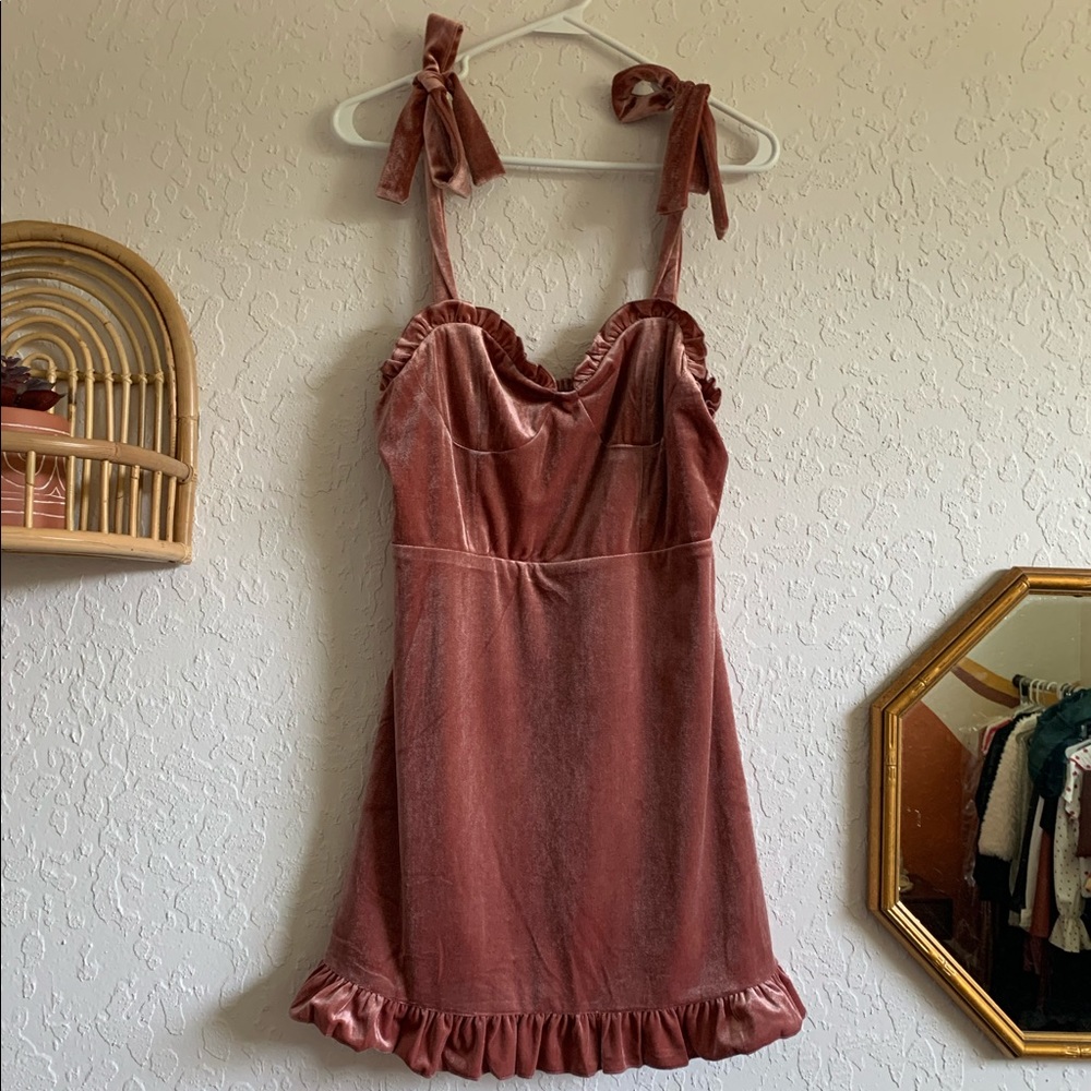 Forever 21 Dusty Rose Velvet Mini Dress